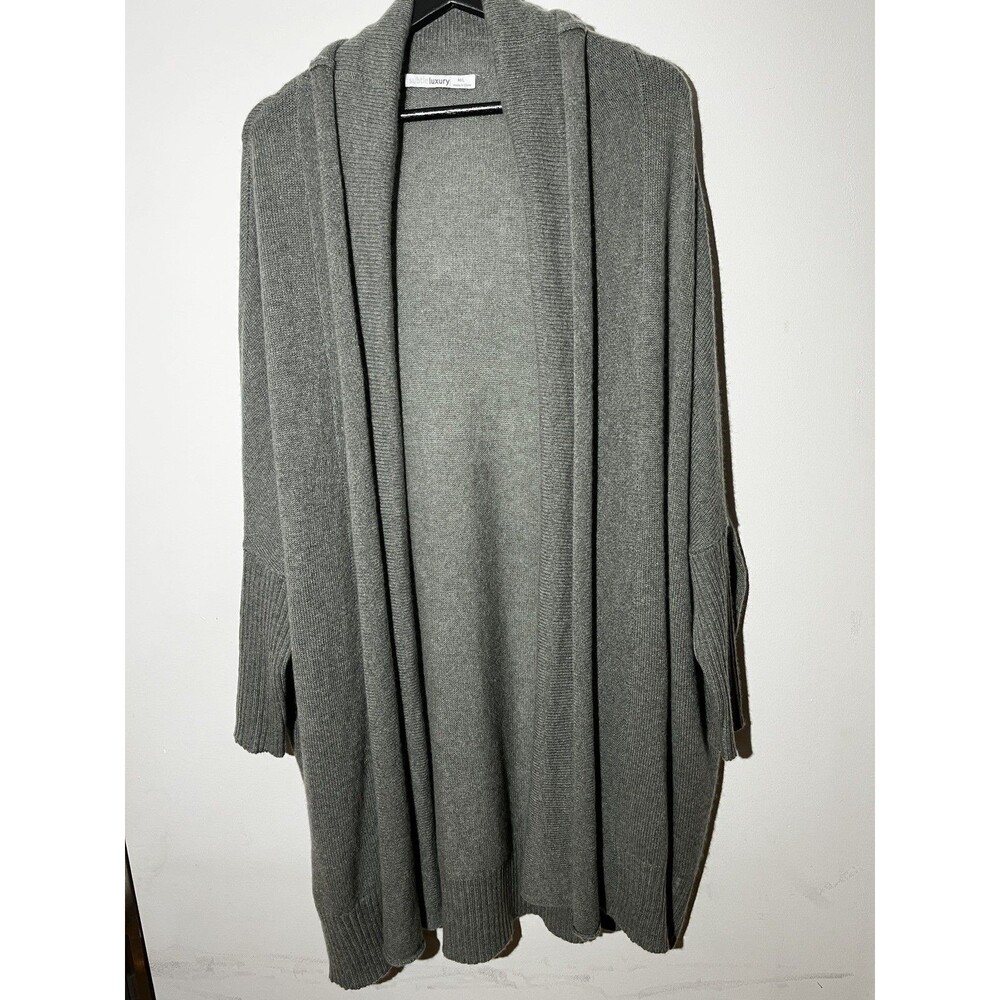 Subtle Luxury 100% Cashmere Cocoon shawl Cardigan Size M/L  batwing sleeves